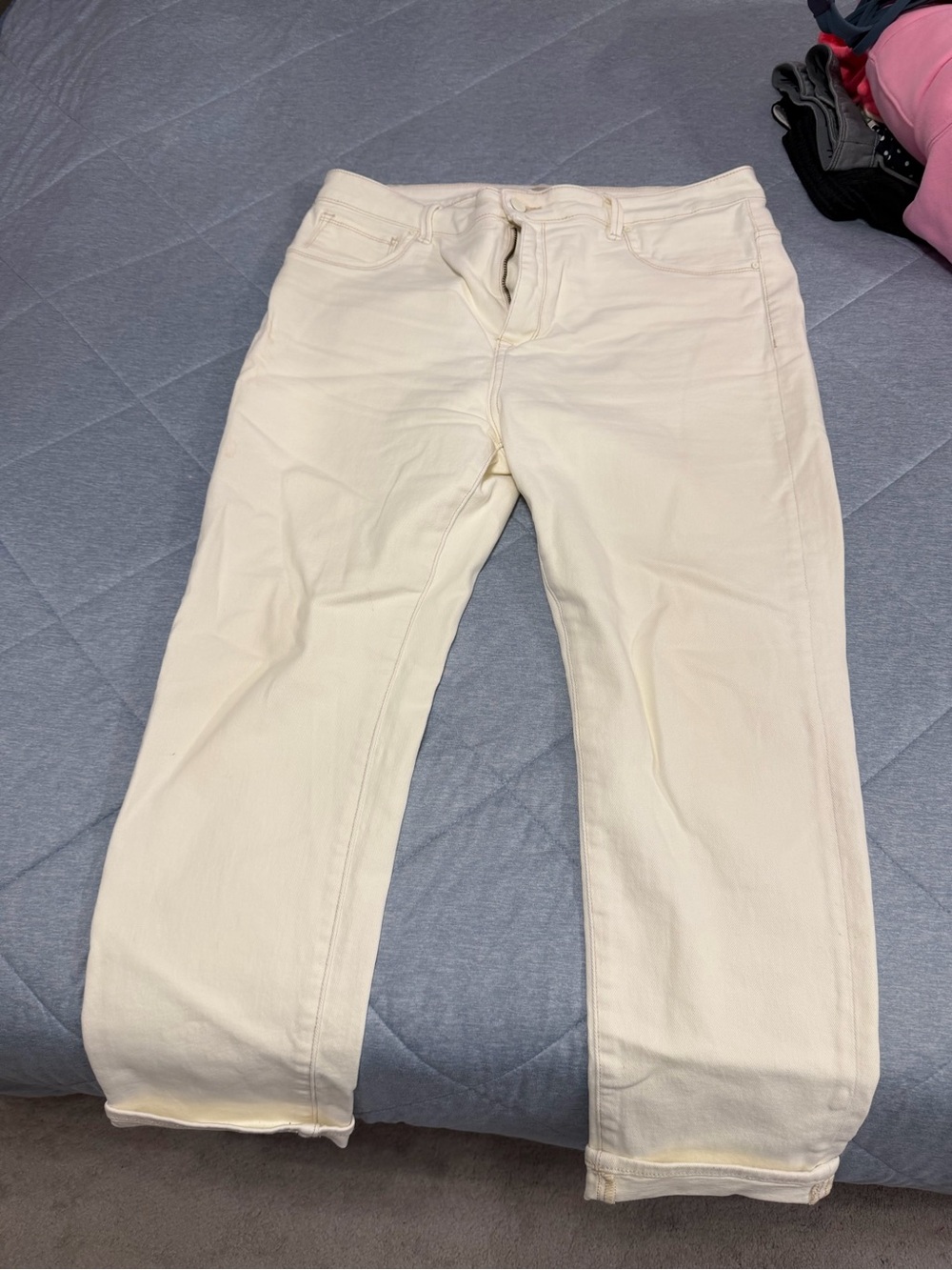 Risen Women's Cream Straight-Leg Jeans